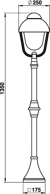 Path light Dimensioned drawing Article 652029, 662029, 682029