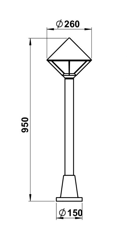 Path light Dimensioned drawing Article 662031, 682031