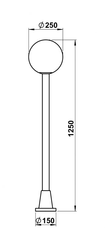 Path light Dimensioned drawing Article 662053, 682053