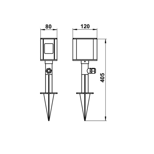 Socket spike Black Dimensioned drawing Article 662103