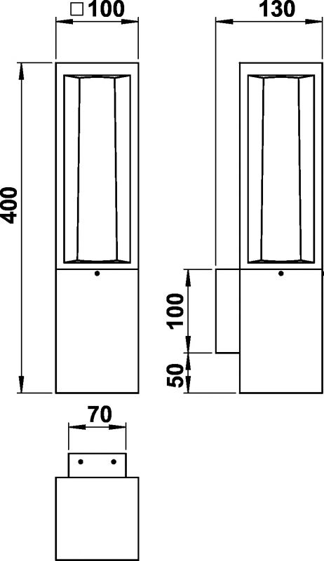 Wall light Dimensioned drawing Article 660213, 680213, 690213