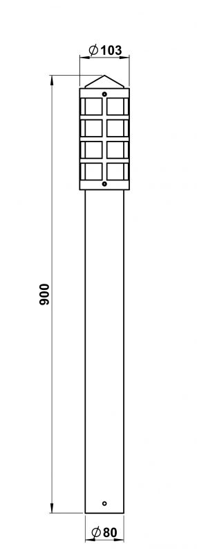 Bollard light Stainless steel Dimensioned drawing Article 692213