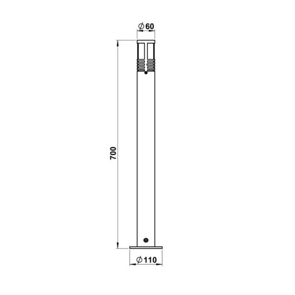 Bollard light Stainless steel Dimensioned drawing Article 692244
