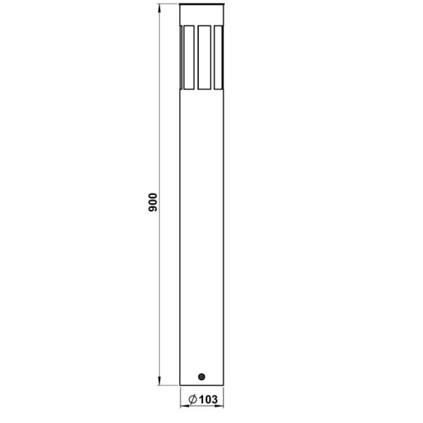Bollard light Stainless steel Dimensioned drawing Article 692246