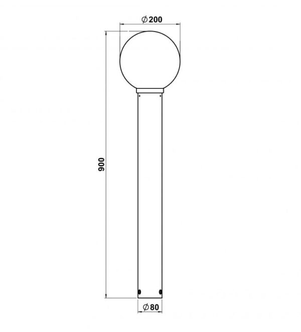 Bollard light Stainless steel Dimensioned drawing Article 692261