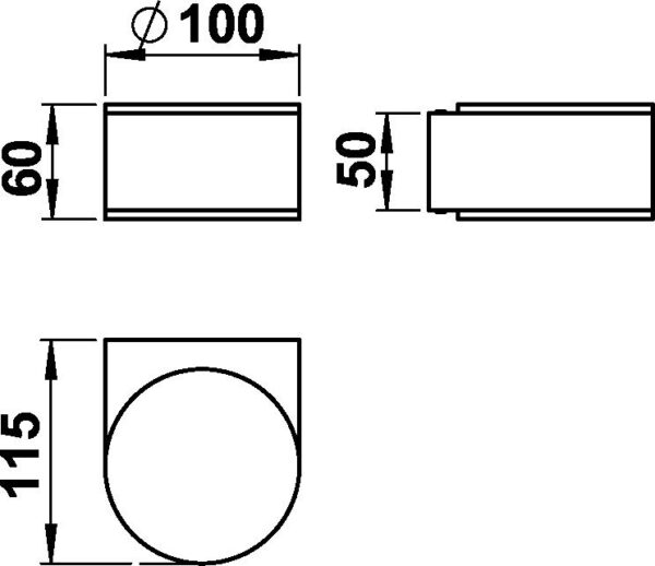 Wall light Dimensioned drawing Article 620234, 660234, 680234, 690234
