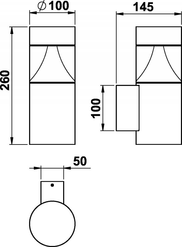 Wall light Dimensioned drawing Article 620275, 660275, 680275, 690275
