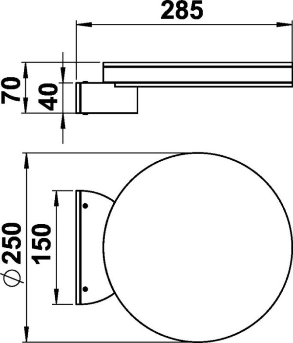 Wall lamp Dimensioned drawing Article 620295, 660295, 680295, 690295