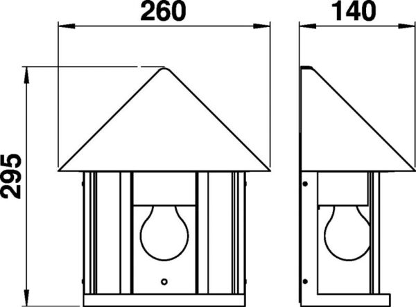 Wall light Dimensioned drawing Article 653222, 663222, 683222