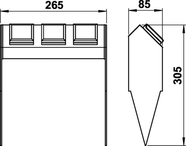 Socket spike bar Anthracite Dimensioned drawing Article 624403-CH