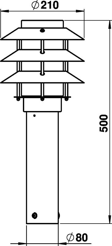Base luminaire Stainless steel Dimensioned drawing Article 690500
