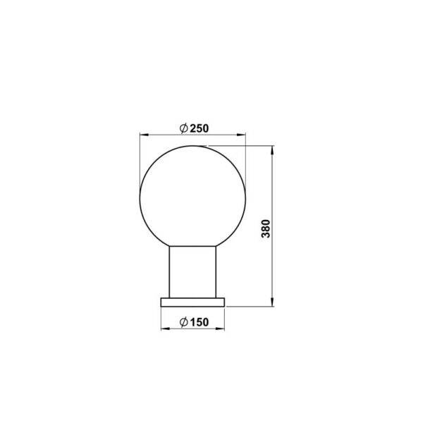 Base luminaire Dimensioned drawing Article 660503, 680503