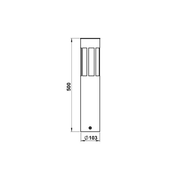 Base luminaire Stainless steel Dimensioned drawing Article 690505