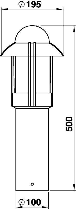 Base luminaire Dimensioned drawing Article 600531, 650531, 670531