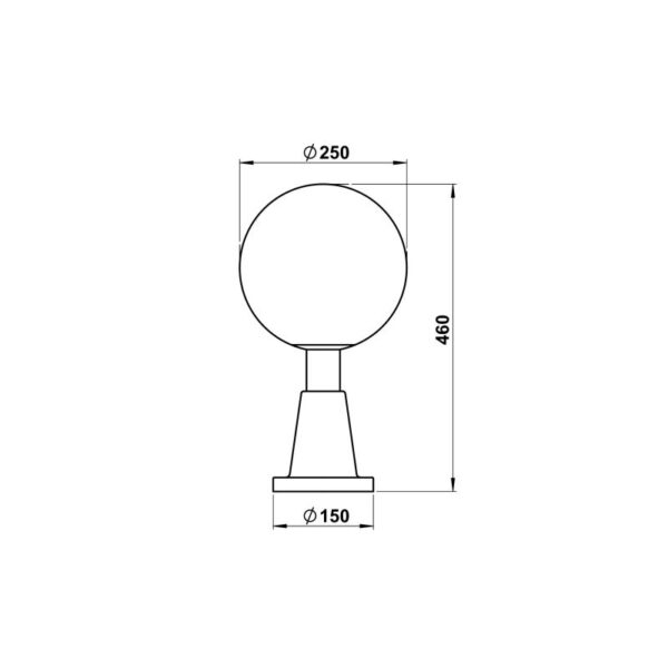 Base luminaire Dimensioned drawing Article 660538, 680538