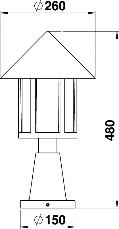 Base luminaire Dimensioned drawing Article 650539, 660539, 680539