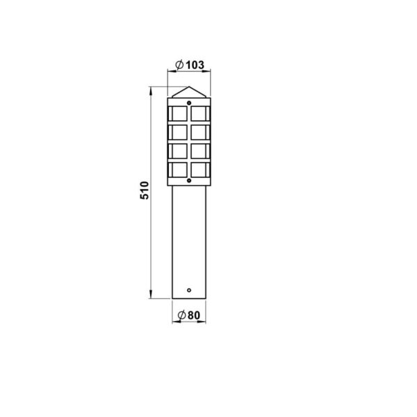 Base luminaire Stainless steel Dimensioned drawing Article 690584