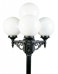 Post lamp 4-light Black-Silver Product Image Article 602051