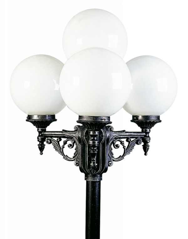 Post lamp 4-light Black-Silver Product image Article 602051