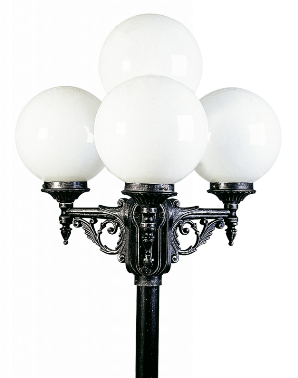 Post lamp 4-light Black-Silver Product Image Article 602051