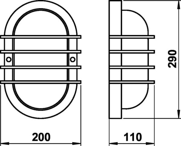 Wall lamp Dimensioned drawing Article 666046, 686046
