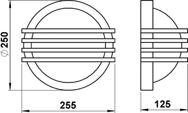 Wall and ceiling light Dimensioned drawing Article 666047, 686047