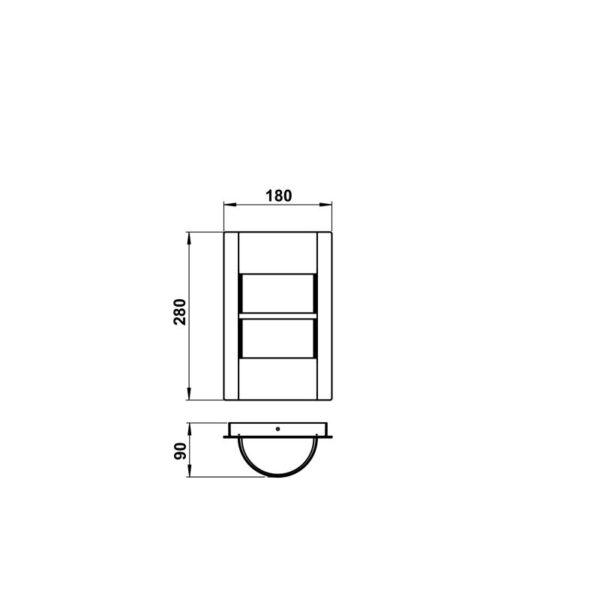 Wall lamp Stainless steel Dimensioned drawing Article 696109