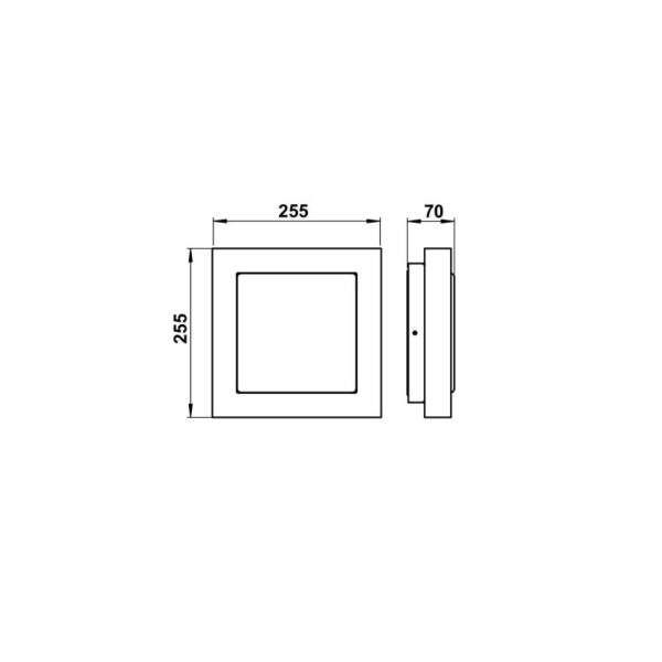 Wall and ceiling light Stainless steel Dimensioned drawing Article 696115