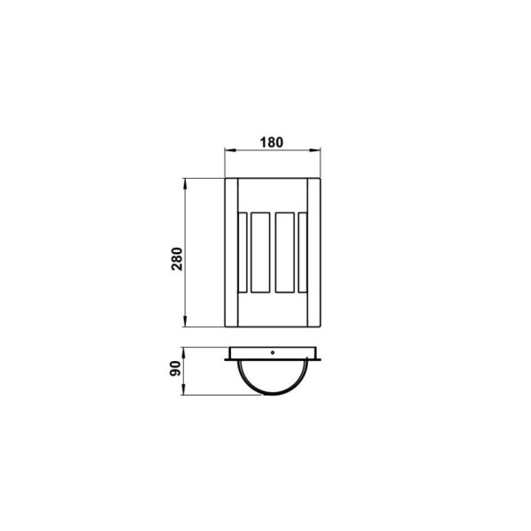 Wall lamp Stainless steel Dimensioned drawing Article 696119