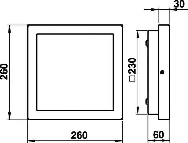 Wall and ceiling light Stainless steel Dimensioned drawing Article 696132
