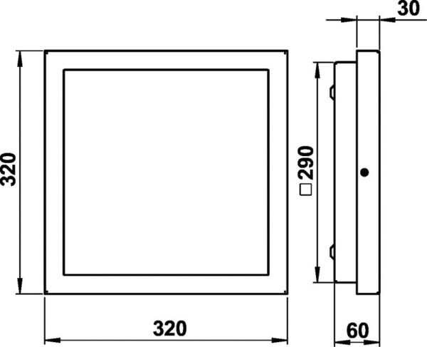 Wall and ceiling light Stainless steel Dimensioned drawing Article 696133