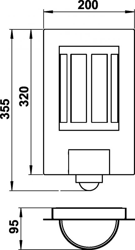 Wall lamp Stainless steel Dimensioned drawing Article 696141