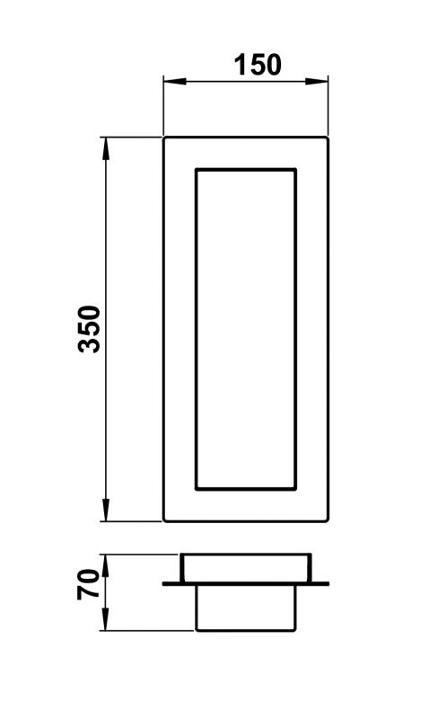 Wall and ceiling light Stainless steel Dimensioned drawing Article 696203