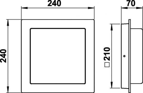 House number light Dimensioned drawing Article 666319, 686319, 696319