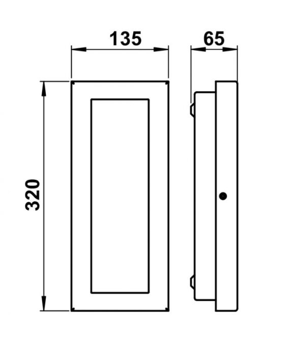 Wall and ceiling light Stainless steel Dimensioned drawing Article 696351