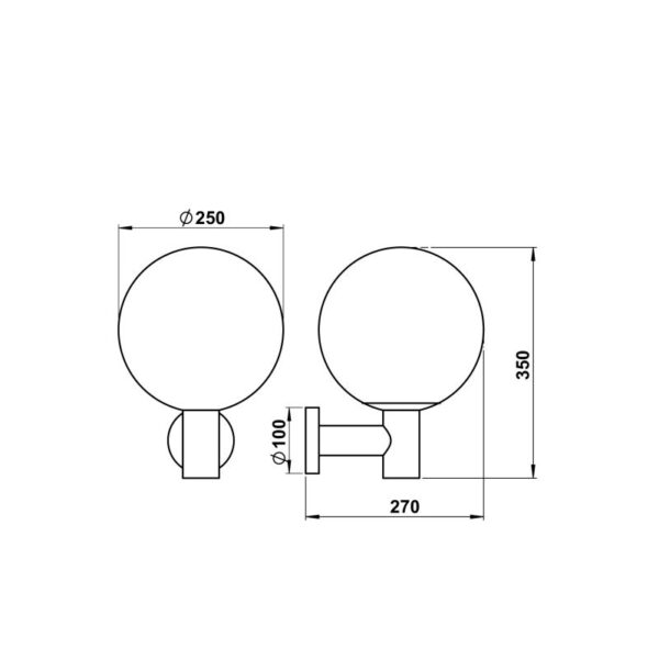 Wall light Dimensioned drawing Article 660639, 680639