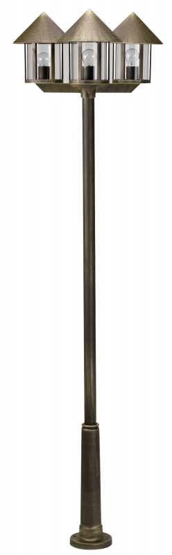 Pole light 3-light Brown-Brass Product image Article 652042