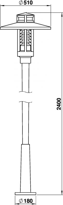 Pole light Black Dimensioned drawing Article 660861