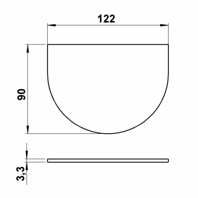 G 336, Halb-oval Scheibe ESG - Albert Leuchten