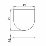 Halb-oval Stufenglas ESG Sonstige Produktbild Artikel 90220346