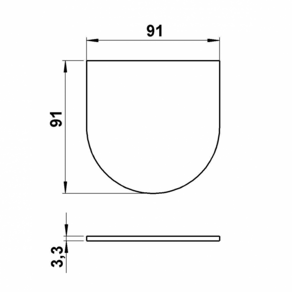 Halb-oval Stufenglas ESG Sonstige Produktbild Artikel 90220346