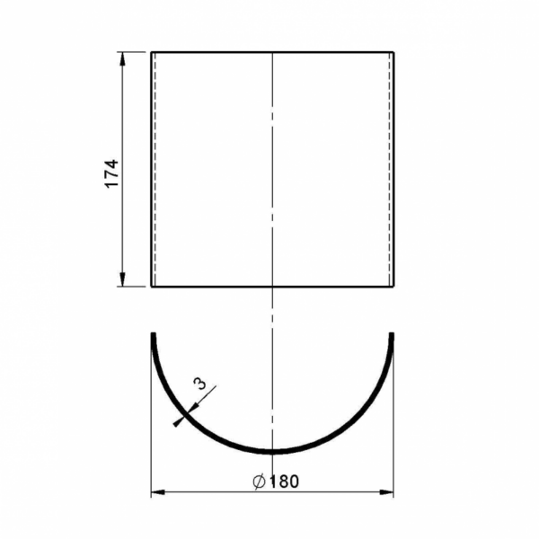 acrylic tube, clear, half shell Other Product Image Article 10260367