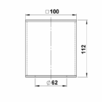 PMMA square tube opal L = 112 mm Other Product Image Article 90260088