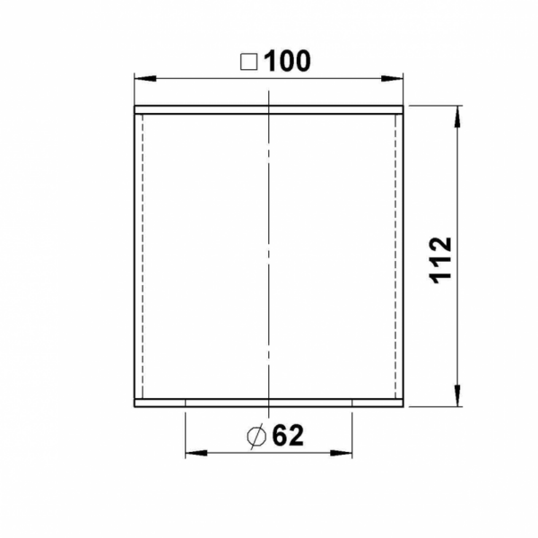 PMMA square tube opal L = 112 mm Other Product Image Article 90260088