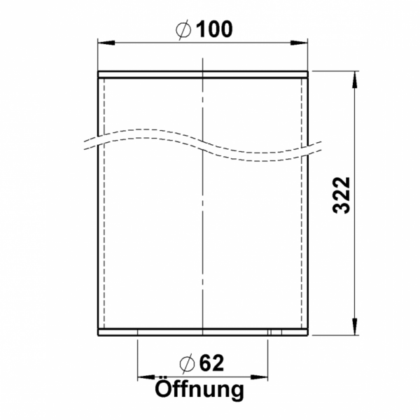 PMMA tube cylinder Opal L = 322 mm Other Product Image Article 90260086