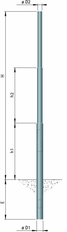 Steel pole, 7000 mm, spigot 76 Other Product Image Article 690070