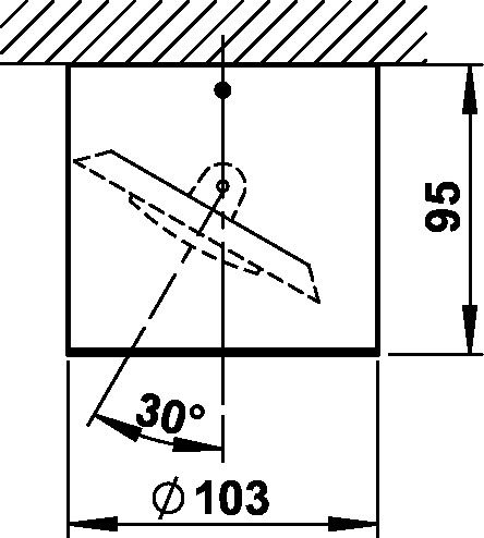 Deckenaufbaustrahler Edelstahl Maßzeichnung Artikel 692318