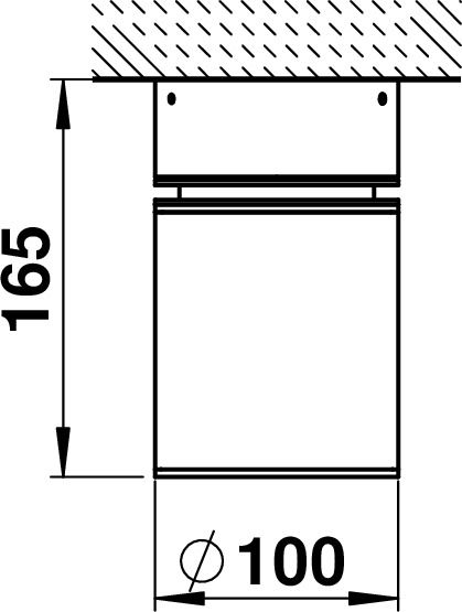Wand- und Deckenleuchte Edelstahl Maßzeichnung Artikel 690201