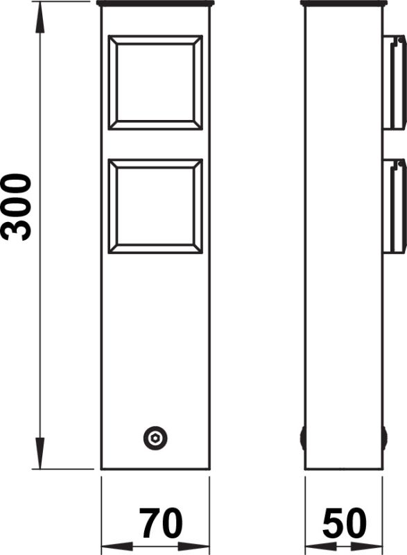 Socket column stainless steel/silver Stainless steel Dimensioned drawing Article 692200