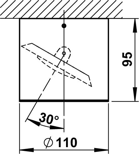 Surface mounted ceiling spotlight Dimensioned drawing Article 662319, 682319, 692319